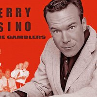 Mann in Anzug auf roten Hintergrund mit Text: "Cherry Casino and the Gamblers"